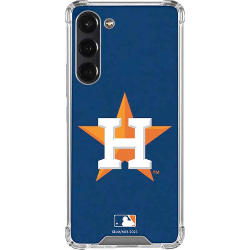 MLB Houston Astros Distressed Galaxy S24 FE Clear Case