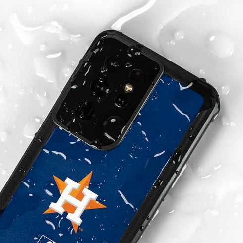 MLB Houston Astros Distressed Galaxy S24 Ultra Waterproof Case