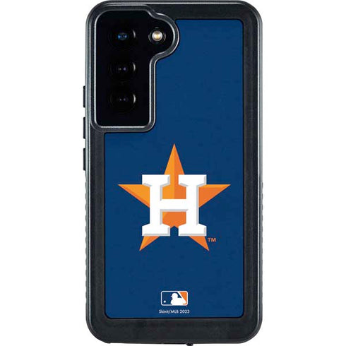 MLB Houston Astros Distressed Galaxy S24 Waterproof Case