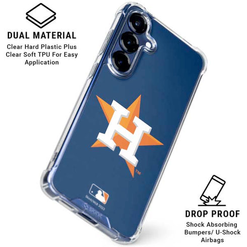 MLB Houston Astros Distressed Galaxy S25 Clear Case