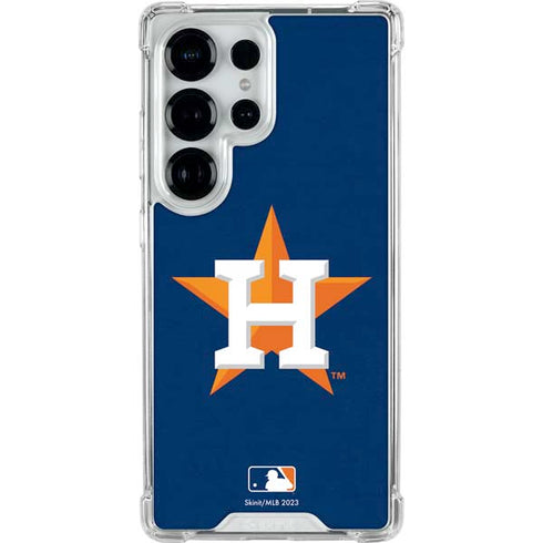 MLB Houston Astros Distressed Galaxy S25 Ultra Clear Case