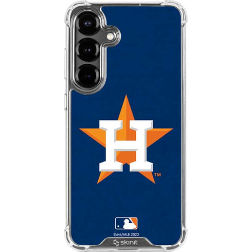 MLB Houston Astros Distressed Galaxy S26 Clear Case