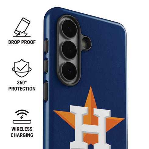 MLB Houston Astros Distressed Galaxy S26 Impact Case