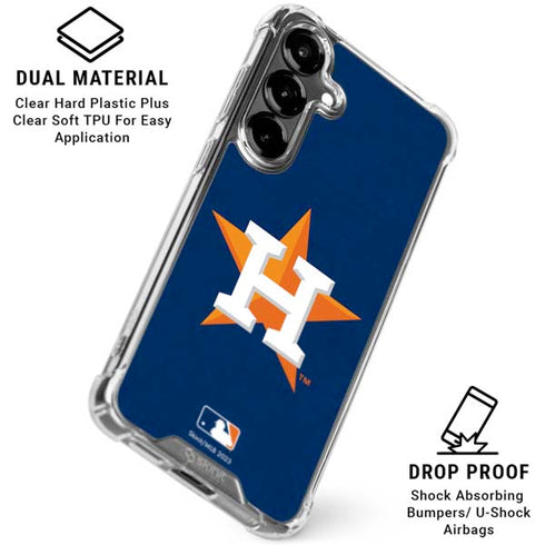 MLB Houston Astros Distressed Galaxy S26 Plus Clear Case