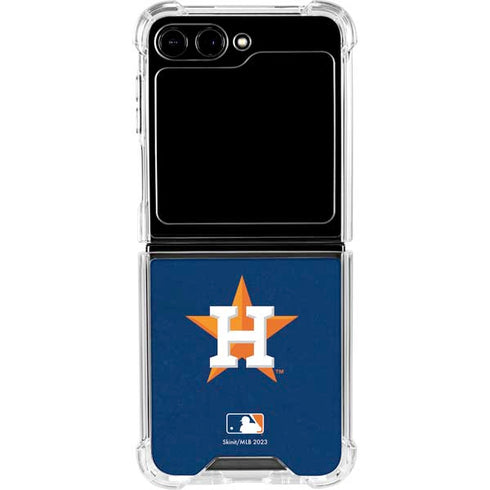 MLB Houston Astros Distressed Galaxy Z Flip6 Clear Case