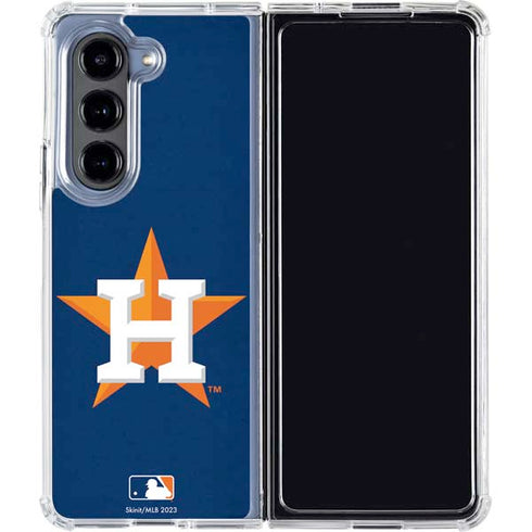 MLB Houston Astros Distressed Galaxy Z Fold5 5G Clear Case