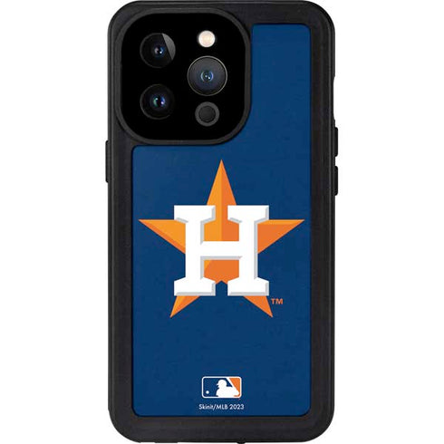 MLB Houston Astros Distressed iPhone 15 Pro Waterproof Case