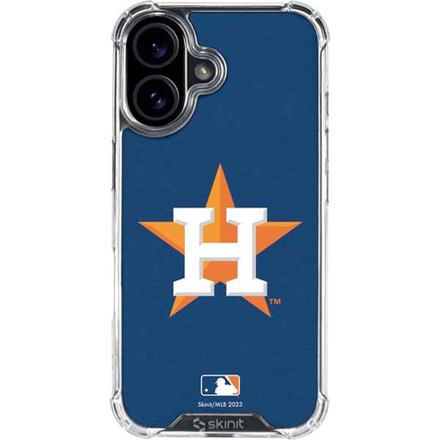 MLB Houston Astros Distressed iPhone 16 Plus Clear Case