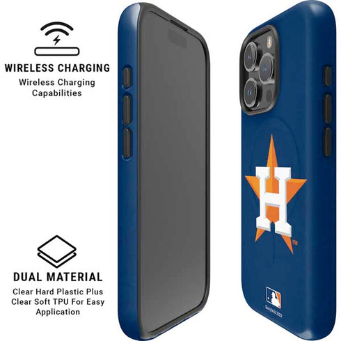 MLB Houston Astros Distressed iPhone 16 Pro Max Magsafe Impact Case