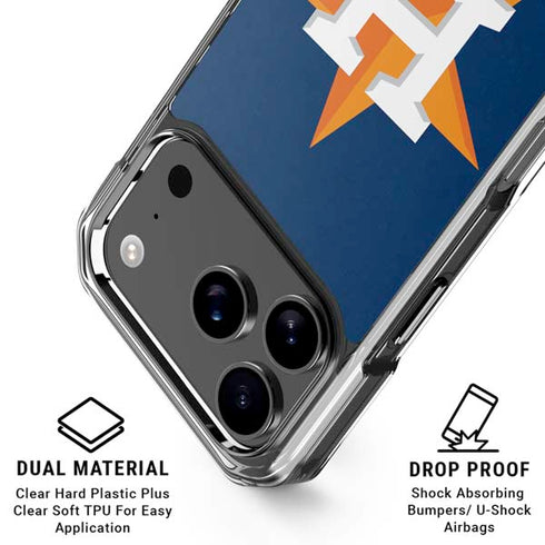 MLB Houston Astros Distressed iPhone 18 Pro Clear Case