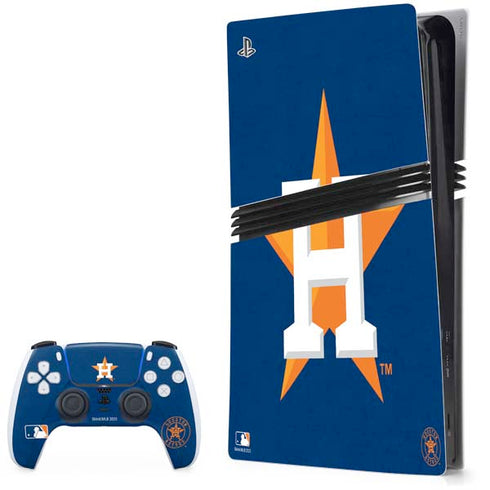 MLB Houston Astros Distressed PS5 Pro Bundle Skin