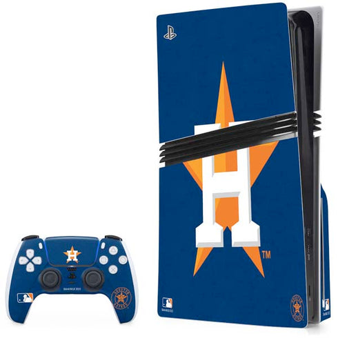 MLB Houston Astros Distressed PS5 Pro Disk Bundle Skin