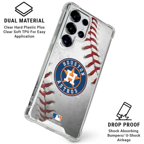 MLB Houston Astros Game Ball Galaxy S25 Ultra Clear Case