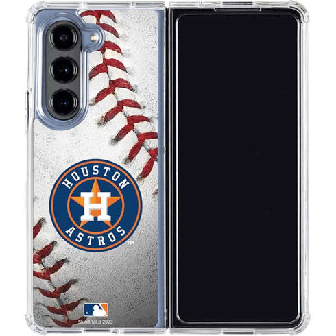 MLB Houston Astros Game Ball Galaxy Z Fold5 5G Clear Case