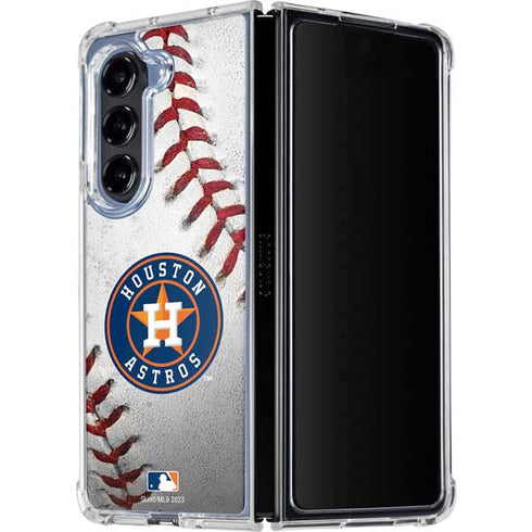 MLB Houston Astros Game Ball Galaxy Z Fold5 5G Clear Case