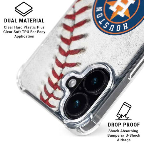 MLB Houston Astros Game Ball iPhone 16 Clear Case