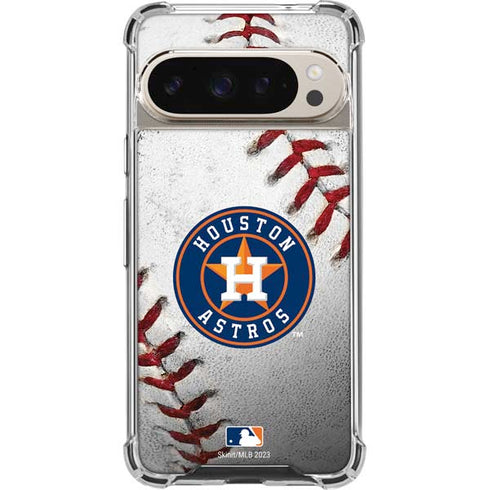 MLB Houston Astros Game Ball Pixel 9/9 Pro Clear Case
