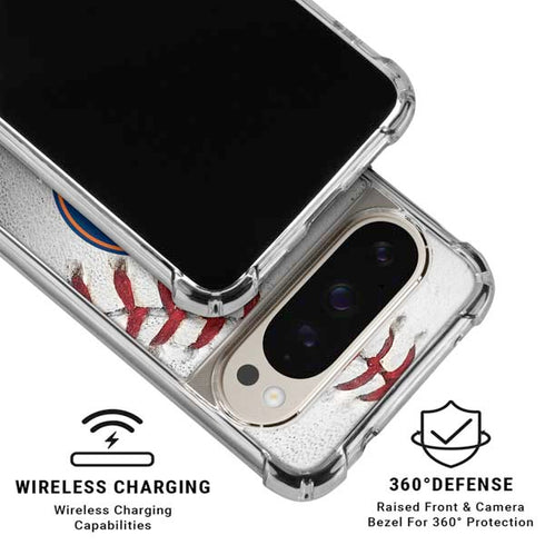 MLB Houston Astros Game Ball Pixel 9/9 Pro Clear Case