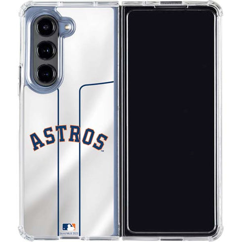 MLB Houston Astros Jersey Galaxy Z Fold5 5G Clear Case