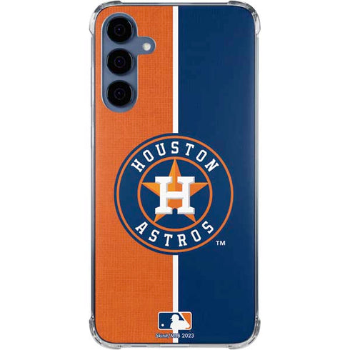 MLB Houston Astros Split Galaxy A55 5G Clear Case