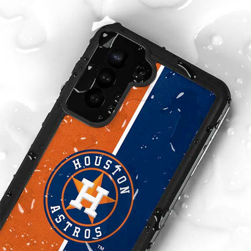 MLB Houston Astros Split Galaxy S24 Plus Waterproof Case
