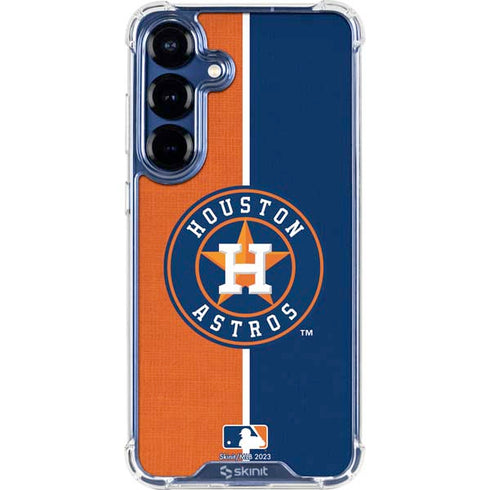 MLB Houston Astros Split Galaxy S25 Plus Clear Case