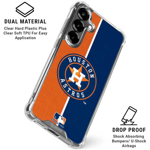 MLB Houston Astros Split Galaxy S26 Clear Case