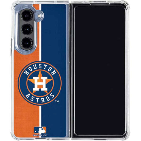 MLB Houston Astros Split Galaxy Z Fold5 5G Clear Case