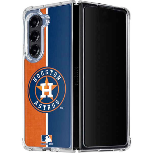 MLB Houston Astros Split Galaxy Z Fold5 5G Clear Case
