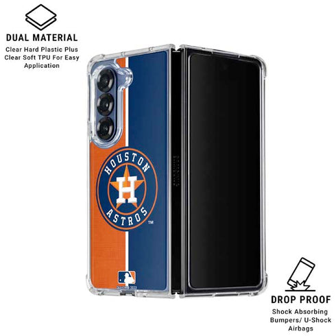 MLB Houston Astros Split Galaxy Z Fold6 Clear Case