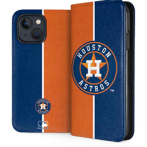 MLB Houston Astros Split iPhone 15 Plus Folio Case