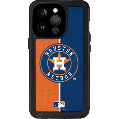 MLB Houston Astros Split iPhone 15 Pro Waterproof Case