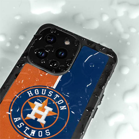 MLB Houston Astros Split iPhone 15 Pro Waterproof Case