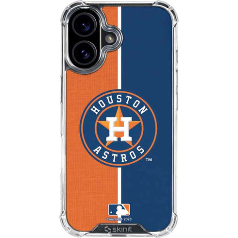 MLB Houston Astros Split iPhone 16 Clear Case