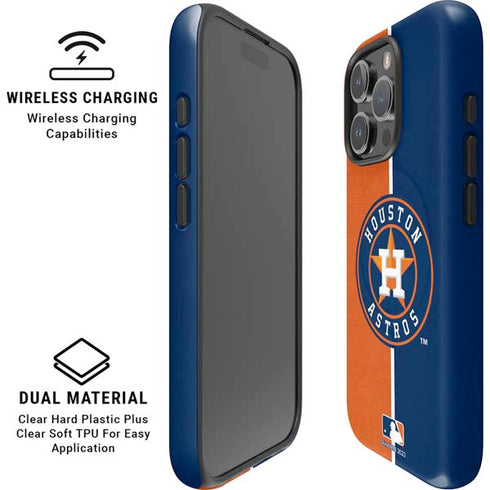 MLB Houston Astros Split iPhone 16 Pro Magsafe Impact Case