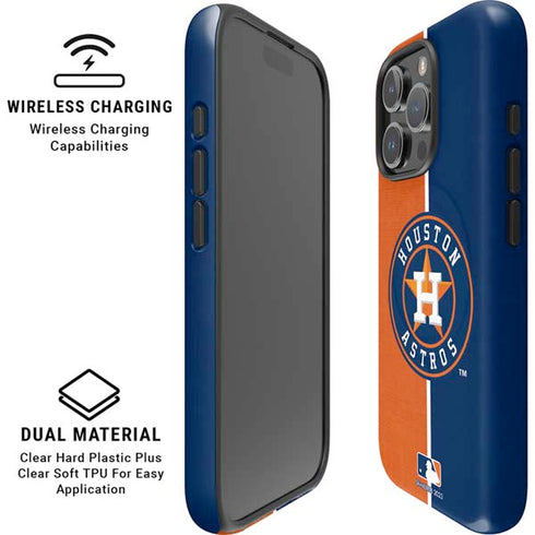 MLB Houston Astros Split iPhone 16 Pro Max Magsafe Impact Case