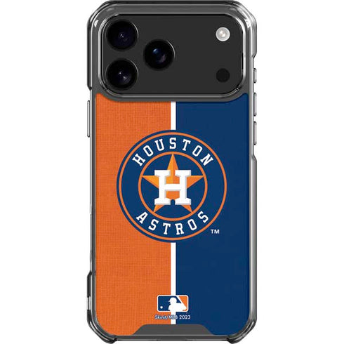 MLB Houston Astros Split iPhone 18 Pro Max Clear Case