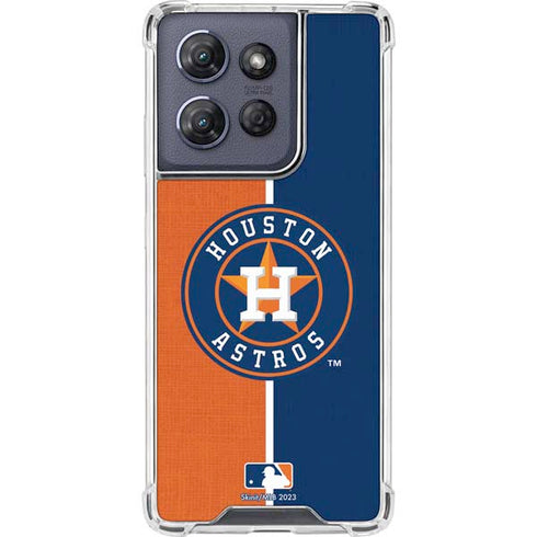 MLB Houston Astros Split Moto G Play 5G (2025) Clear Case