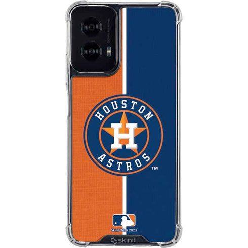 MLB Houston Astros Split Moto G Power 5G (2024) Clear Case