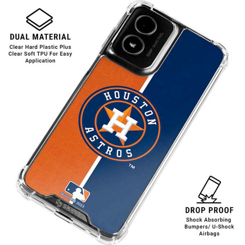 MLB Houston Astros Split Moto G Power 5G (2024) Clear Case