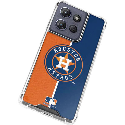 MLB Houston Astros Split Moto G Stylus 5G (2025) Clear Case