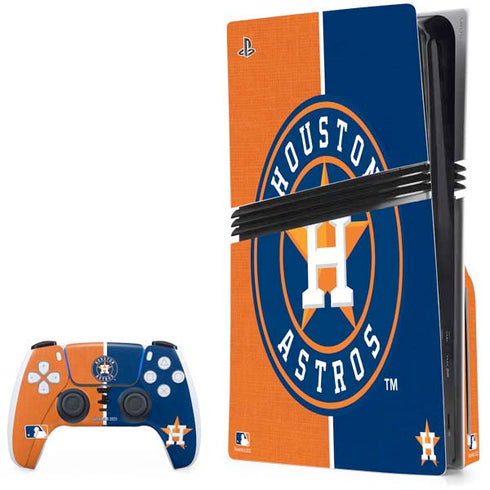 MLB Houston Astros Split PS5 Pro Disk Bundle Skin