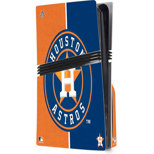 MLB Houston Astros Split PS5 Pro Disk Console Skin
