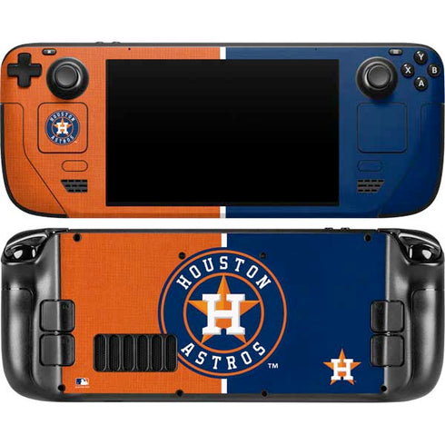 MLB Houston Astros Split Steam Deck Handheld Gaming Computer OLED Skin