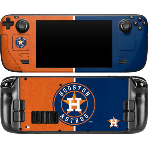 MLB Houston Astros Split Steam Deck Handheld Gaming Computer Skin
