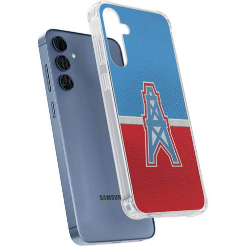 NFL Houston Oilers Vintage Galaxy A55 5G Clear Case