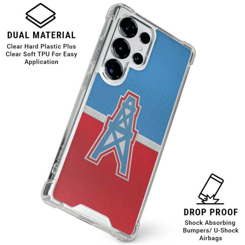 NFL Houston Oilers Vintage Galaxy S25 Ultra Clear Case