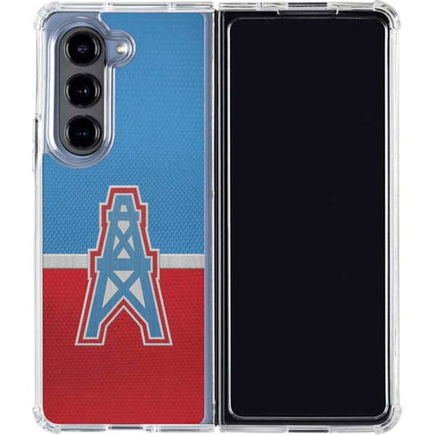 NFL Houston Oilers Vintage Galaxy Z Fold5 5G Clear Case