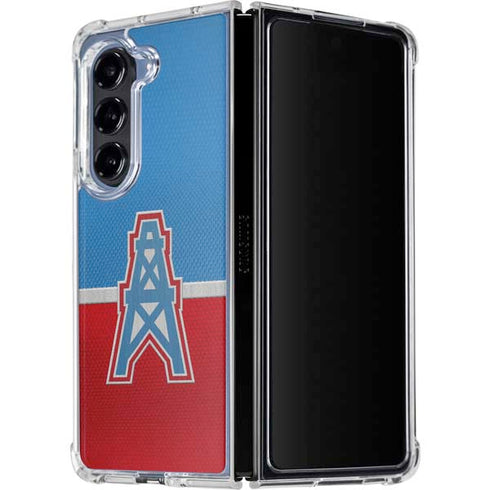 NFL Houston Oilers Vintage Galaxy Z Fold5 5G Clear Case