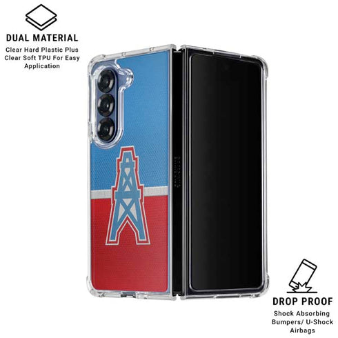 NFL Houston Oilers Vintage Galaxy Z Fold6 Clear Case